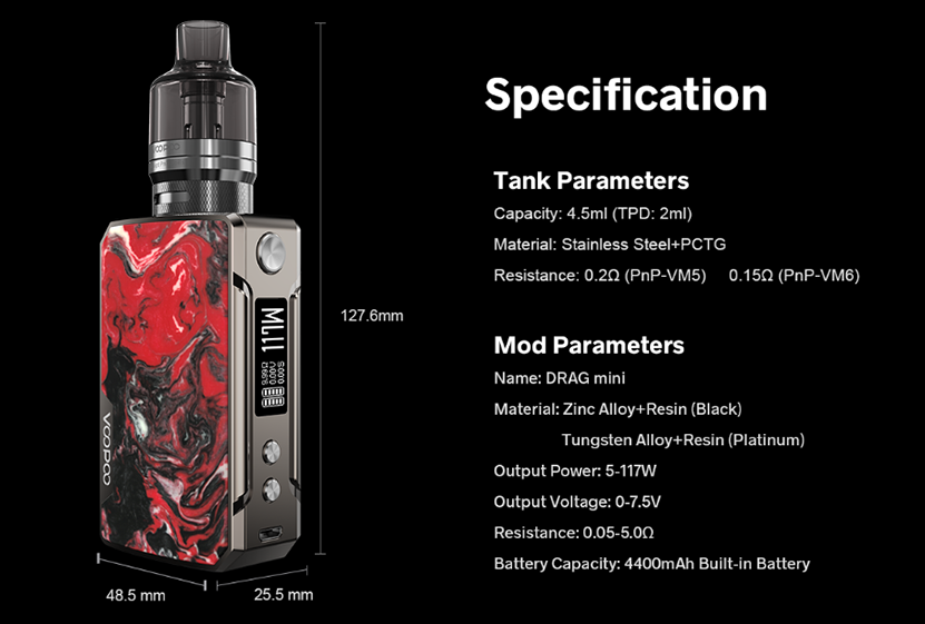 Voopoo DRAG Mini Refresh Edition with PnP Pod Tank